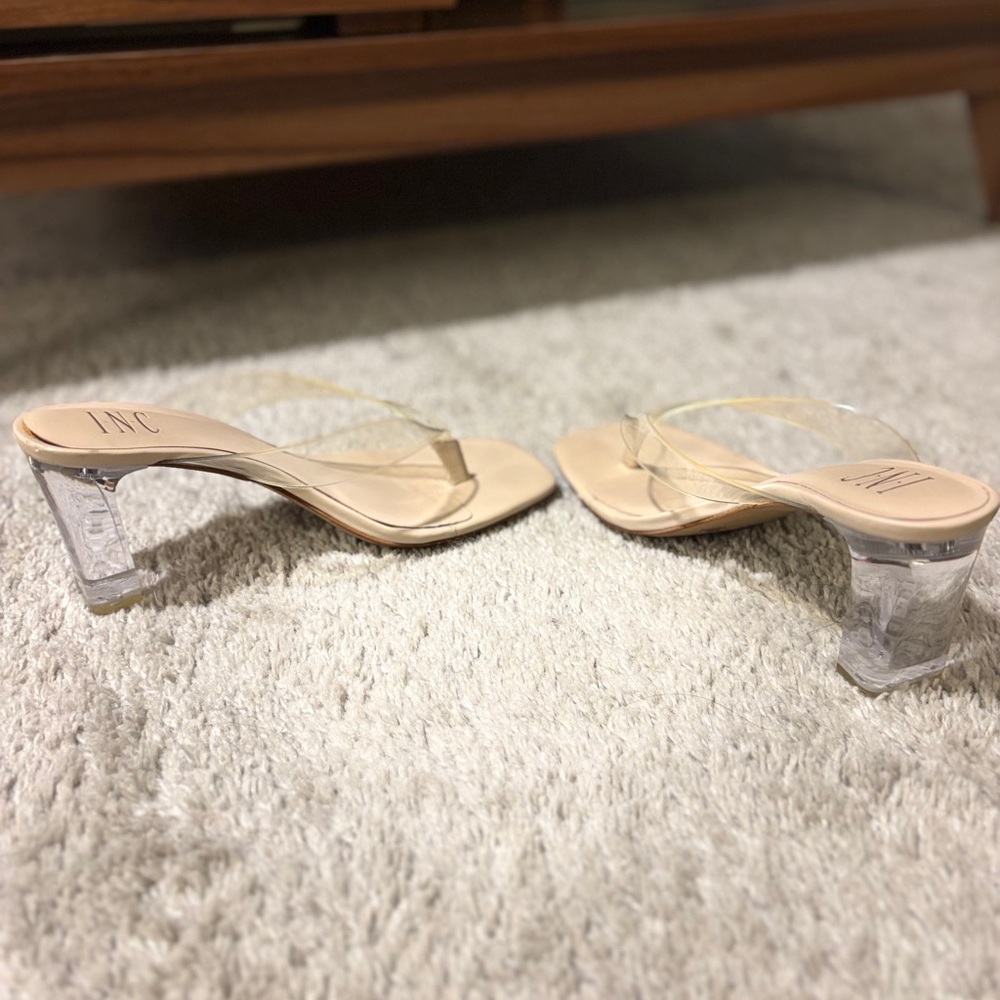 INC International Concepts Women's Clear Strap Heels - Nude